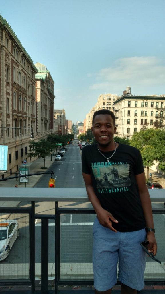Alex Horimbere on the day when he arrived at Columbia.
