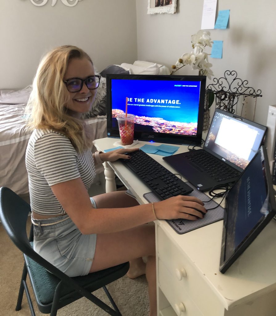 Andrea McCormick working remotely as a Software Engineer Intern with FactSet Research Systems in Summer 2020.
