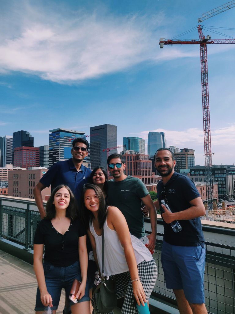 Audrey Cheng with fellow SWE interns at a Salesforce intern event in Denver, Colorado.