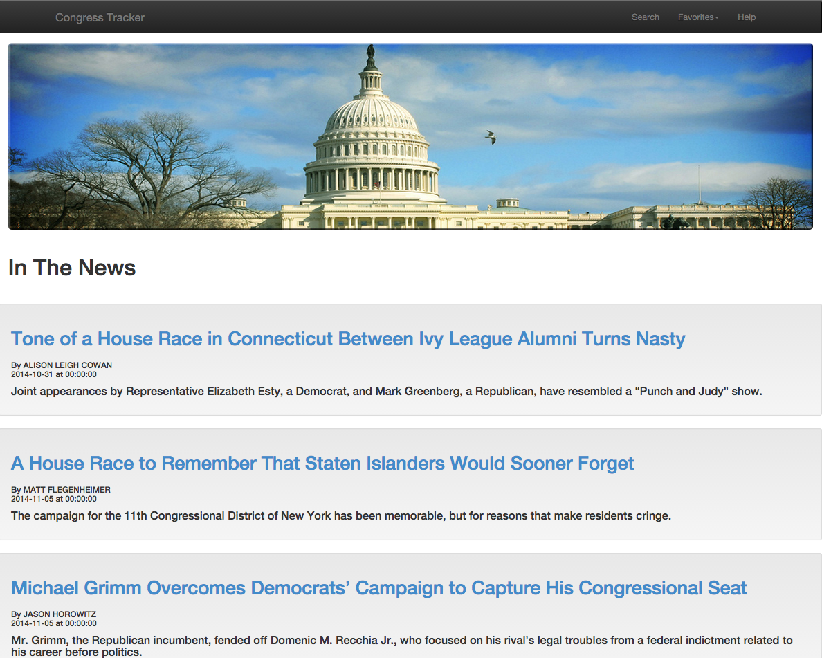 Congress tracker screenshot
